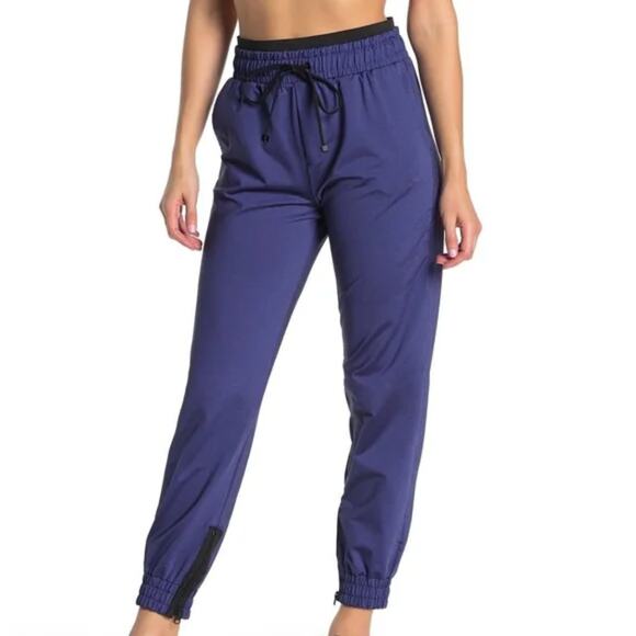 Koral Reverie Shantung Blue Joggers Sweatpants Parachute Pants Size S - Picture 2 of 12